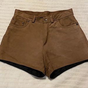 Brown suede shorts